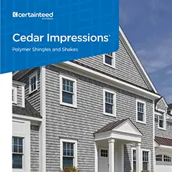 Cedar Impressions featuring shingles and siding, emphasizing the beautiful, natural look of cedar wood.